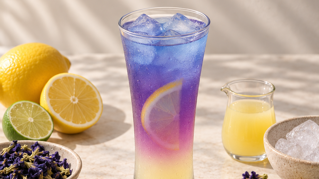 Limonada violeta mágica de Butterfly Pea
