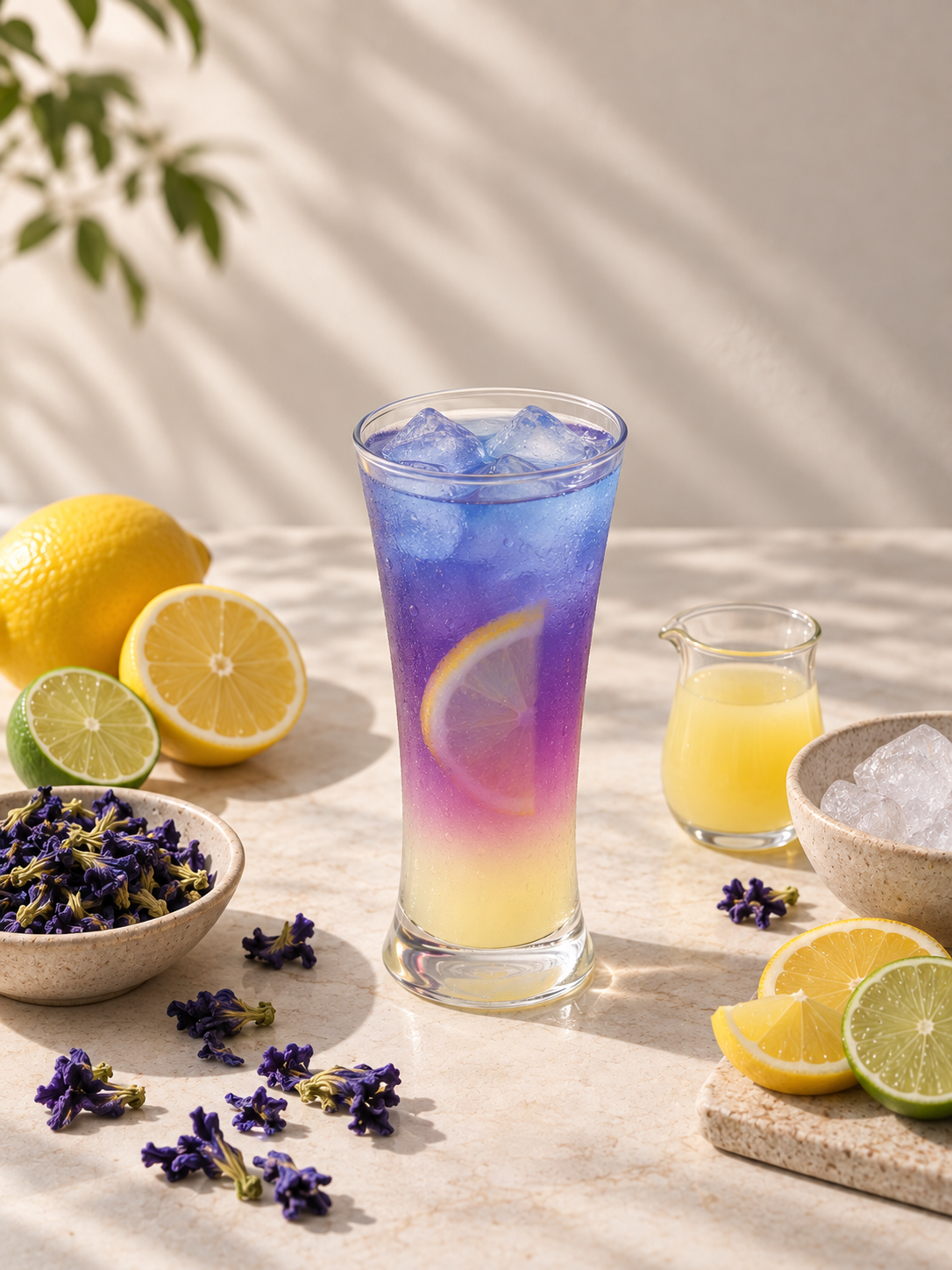 Limonada violeta mágica de Butterfly Pea